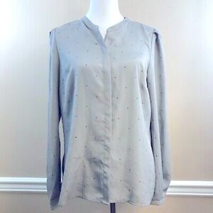 Liz Claiborne Shimmery Gray Blouse M